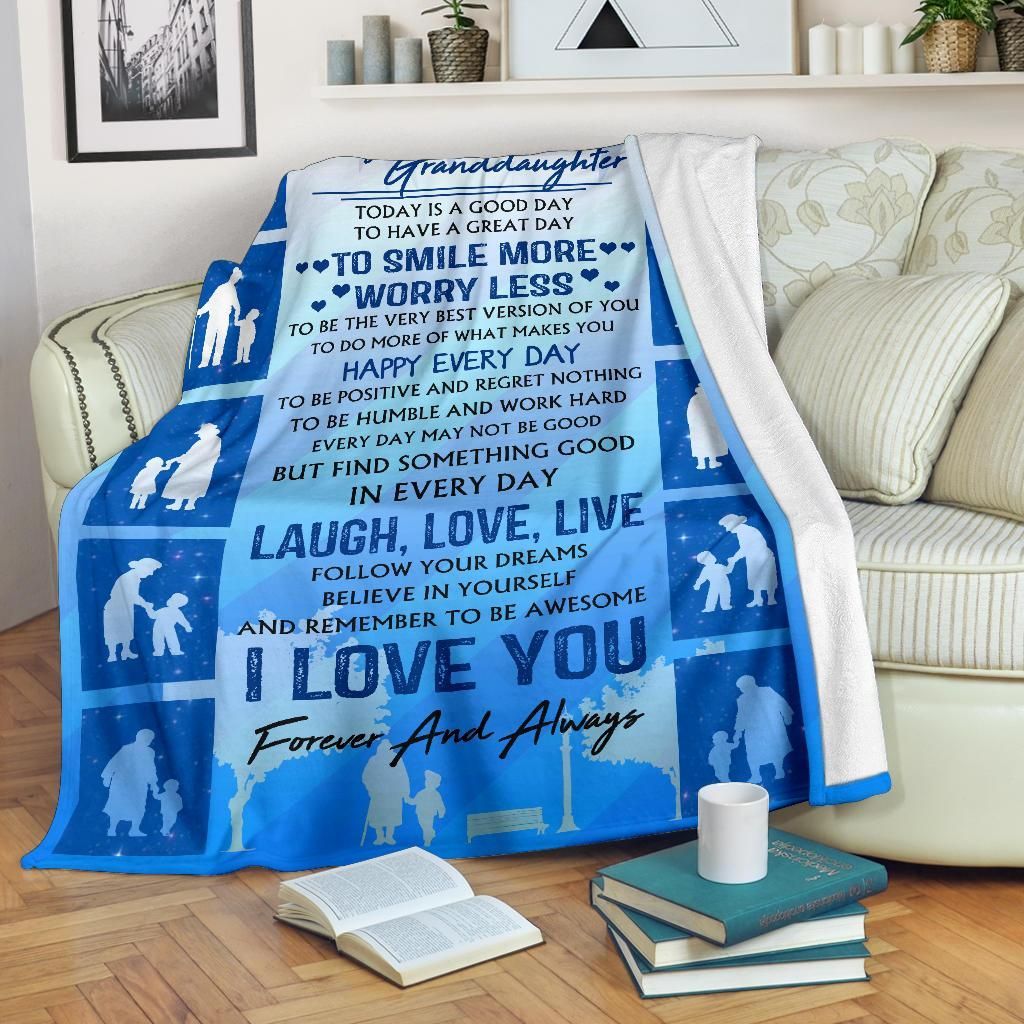 To My Granddaughter Wine Sherpa Fleece Blanket