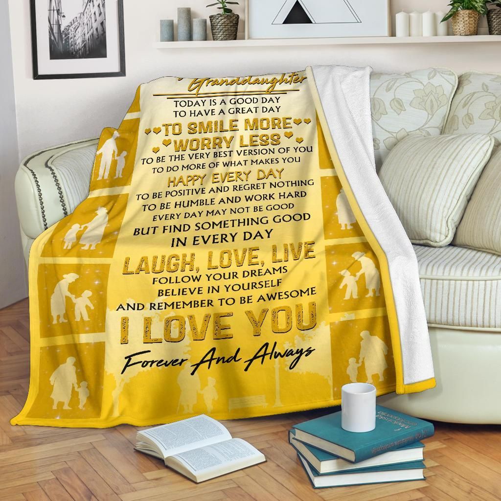 To My Granddaughter Wine Sherpa Fleece Blanket