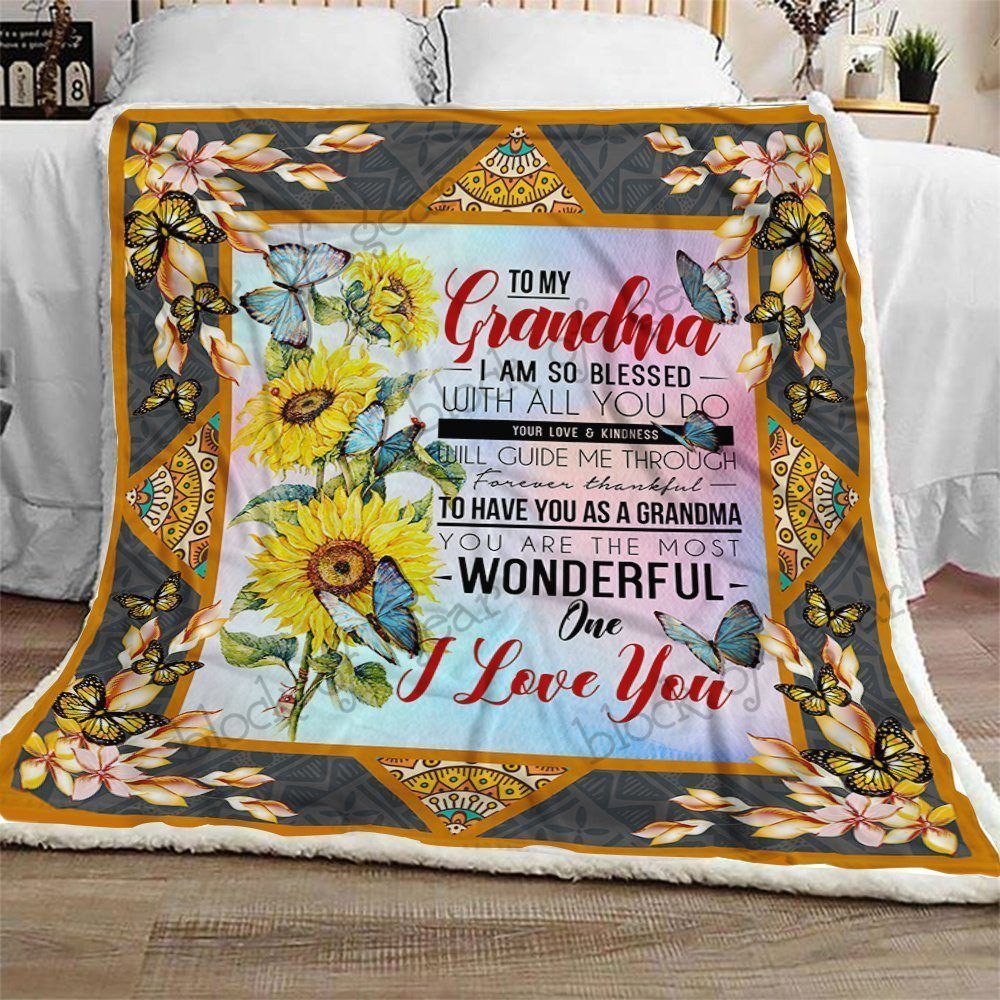 To My Grandma Sherpa Fleece Blanket