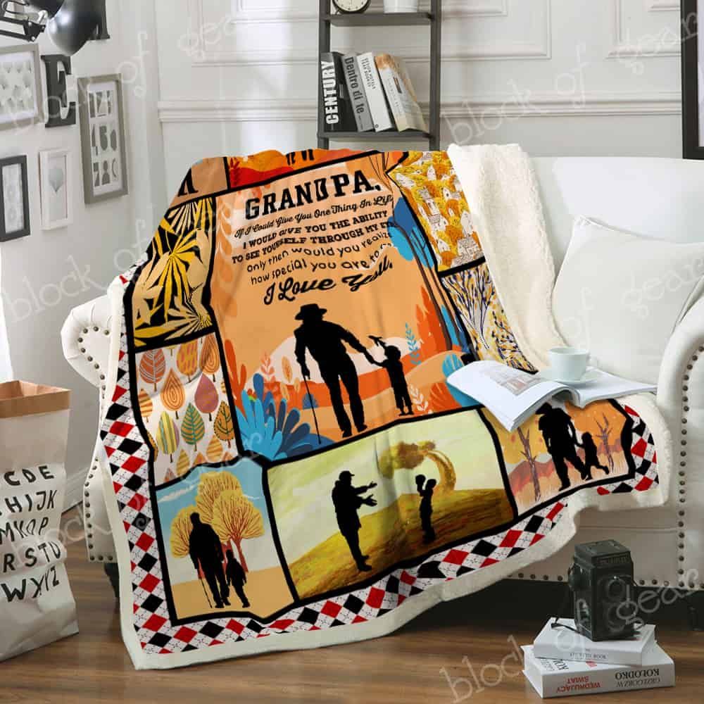 To My Grandpa Fleece Blanket