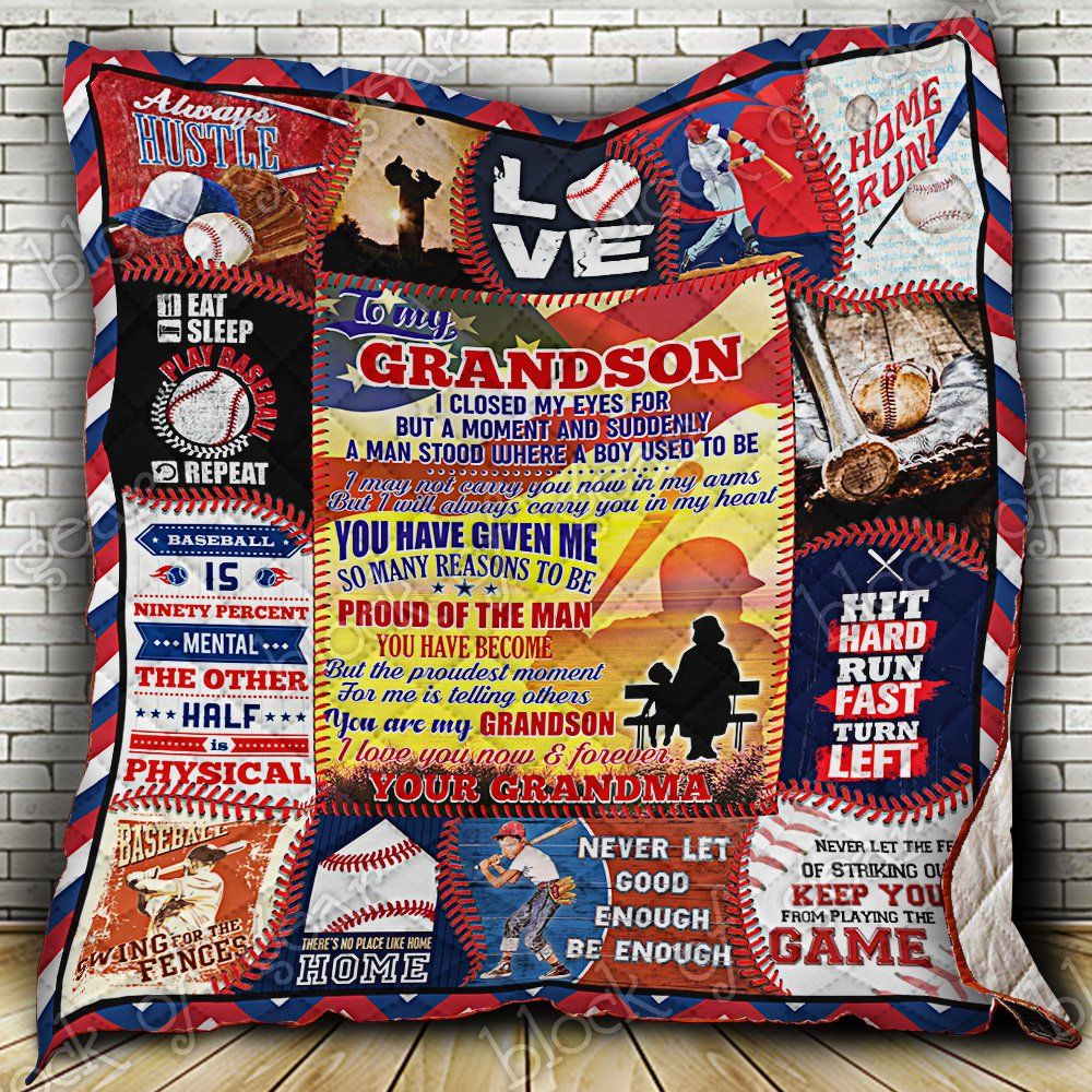 To My Grandson Baseball Quilt Thb1083 Dhc11123946Dd