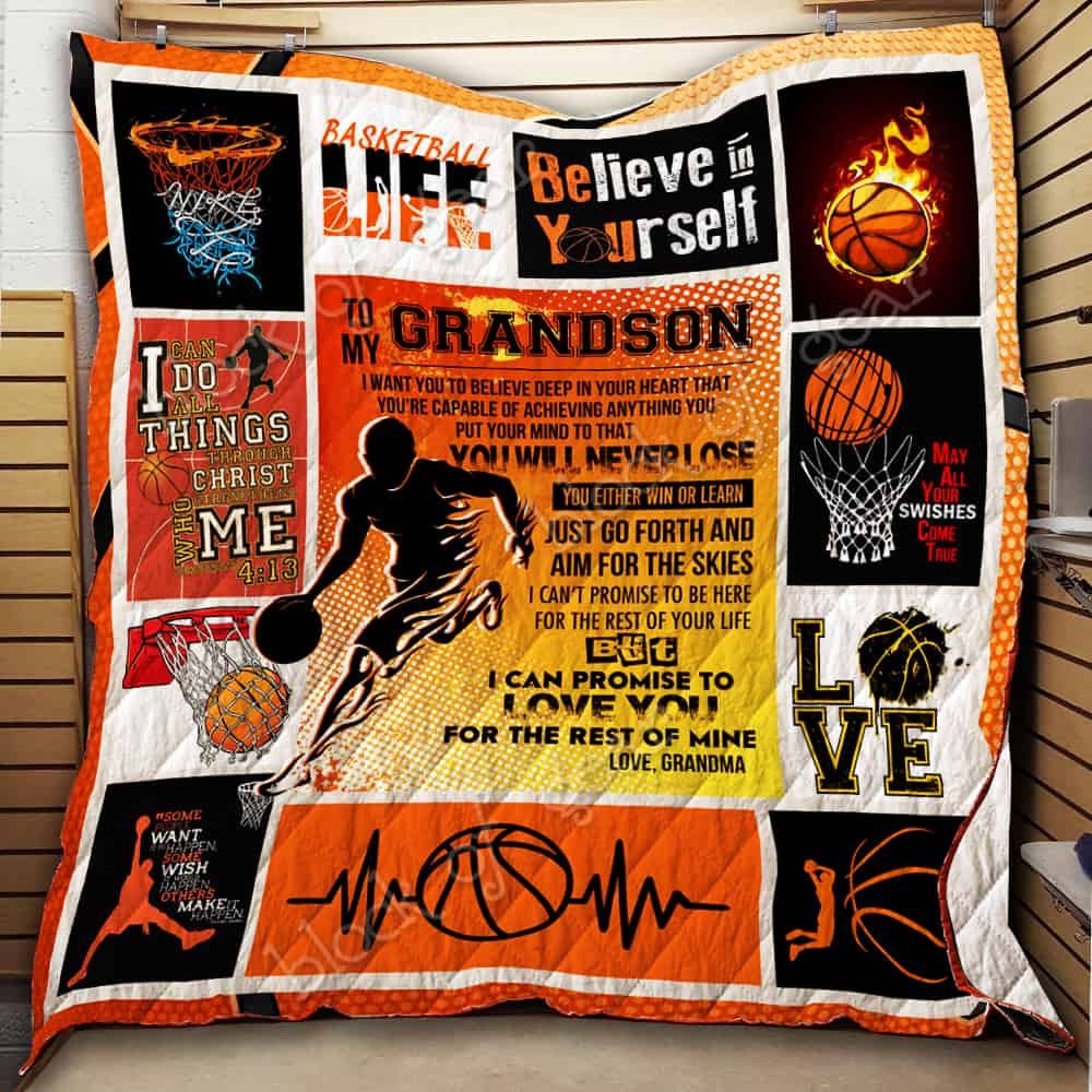 To My Grandson, Basketball CL19100897MDQ Quilt Blanket