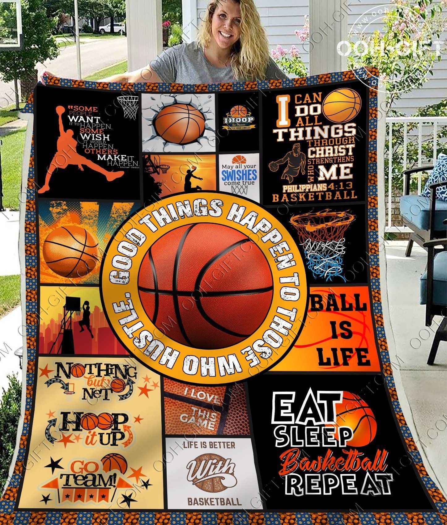 To My Grandson Basketball Throw Sherpa Fleece Blanket