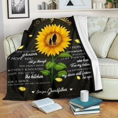 To My Grandson Blanket Gift From Grandfather Sherpa Fleece Blanket