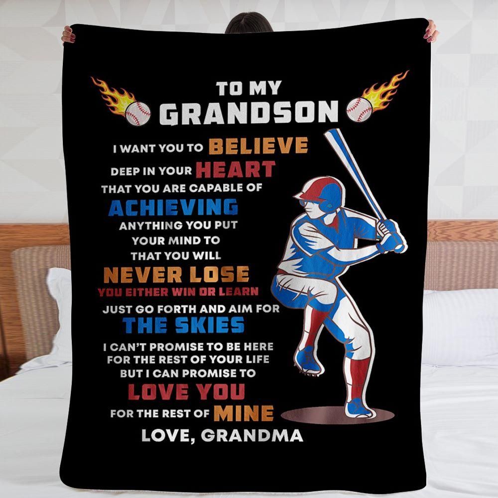 To My Grandson Fleece Blanket