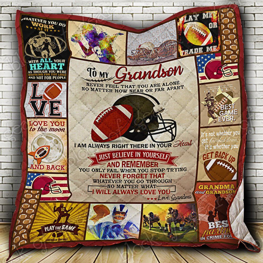 To My Grandson Football Quilt Thb1267 Dhc11122647Dd