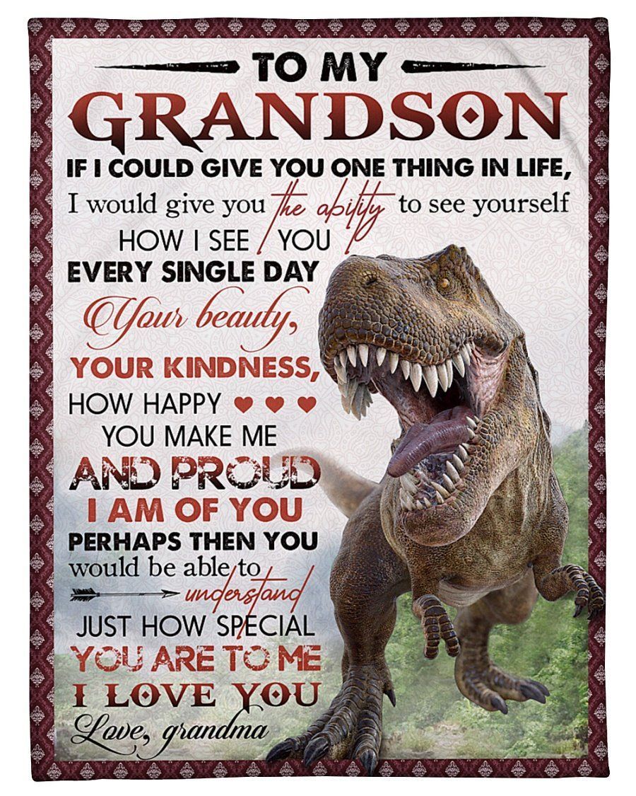 To My Grandson I Am So Proud Of You Gifts From Grandma Fleece Blanket
