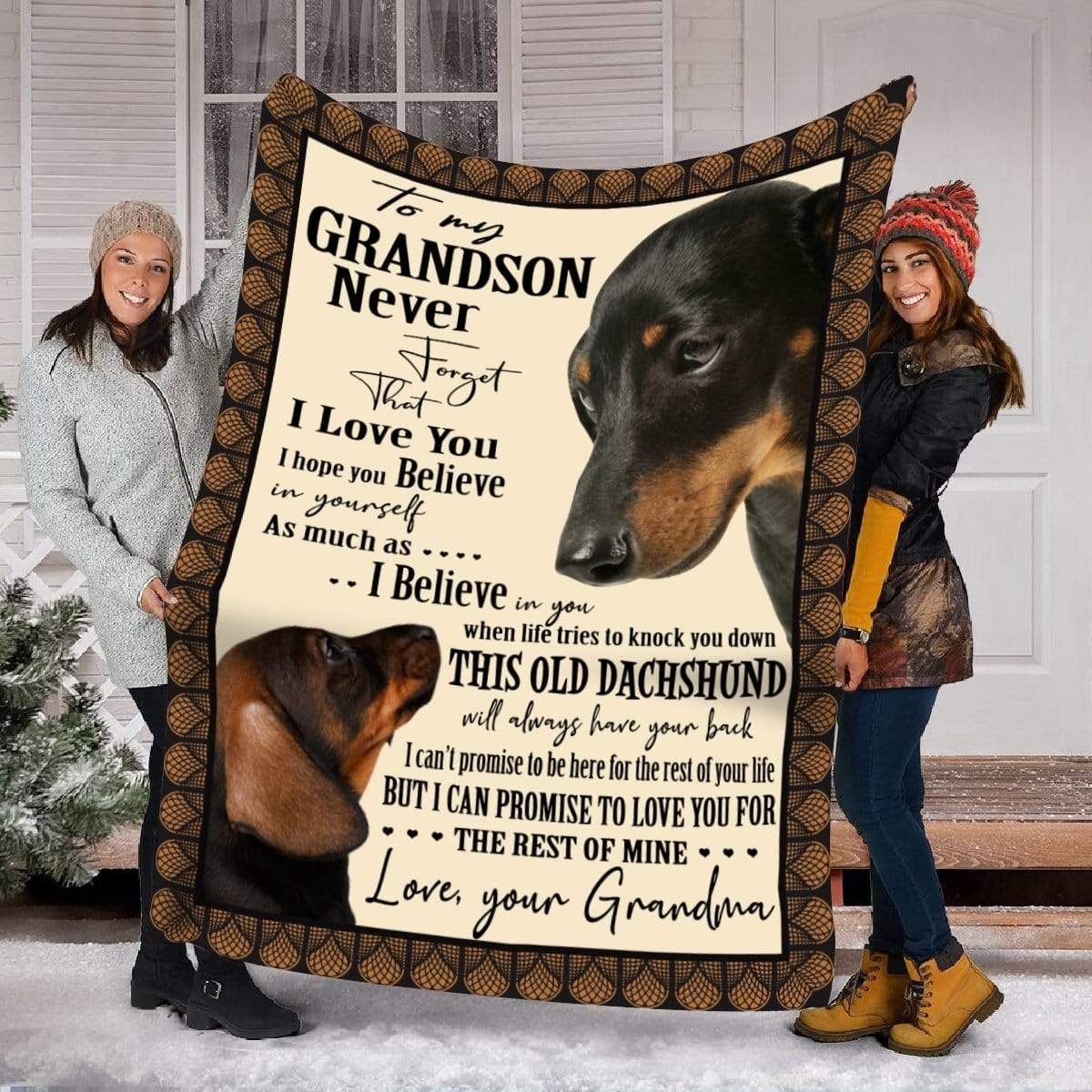 To My Grandson Fleece Blanket