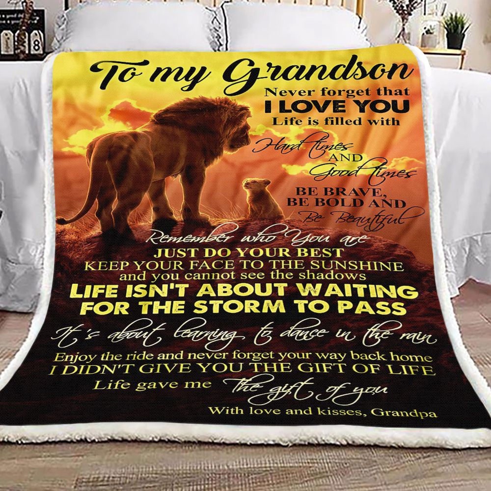 To My Grandson Fleece Blanket