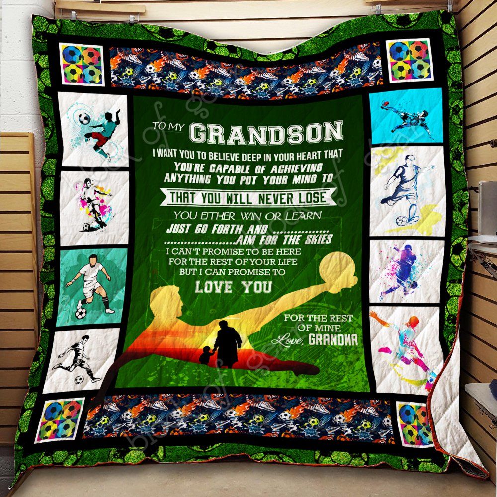 To My Grandson Soccer Quilt Thh961 Dhc11122004Dd