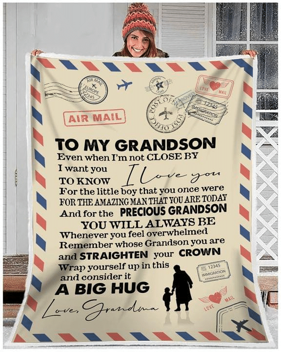 To My Grandson Whenever You Feel Overwhelmed Soft Fleece Blanket