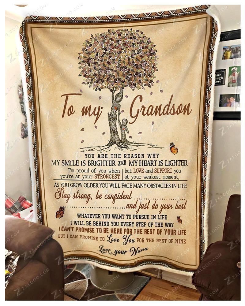 To My Grandson You Are The Reason Why Nana Sherpa Fleece Blanket