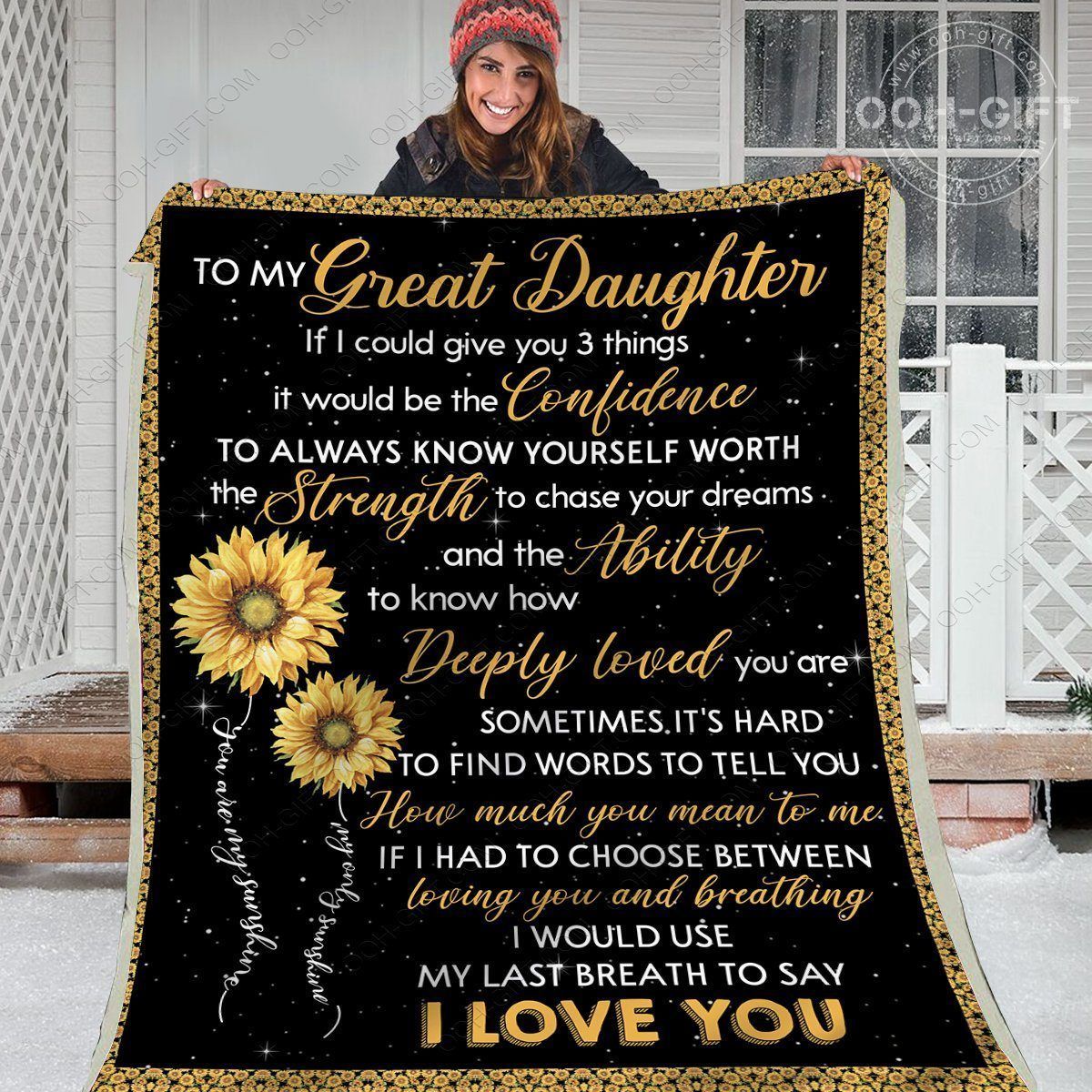 To My Great Daughter Sherpa Fleece Blanket
