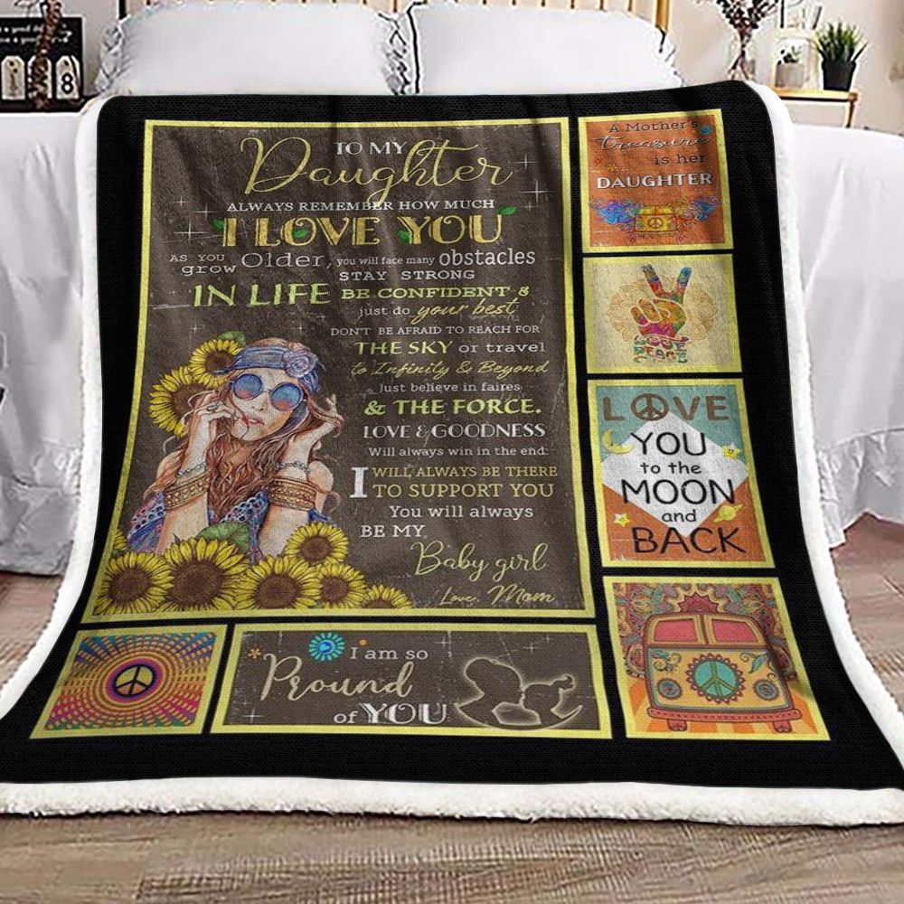 To My Hippie Daughter Sherpa Fleece Blanket