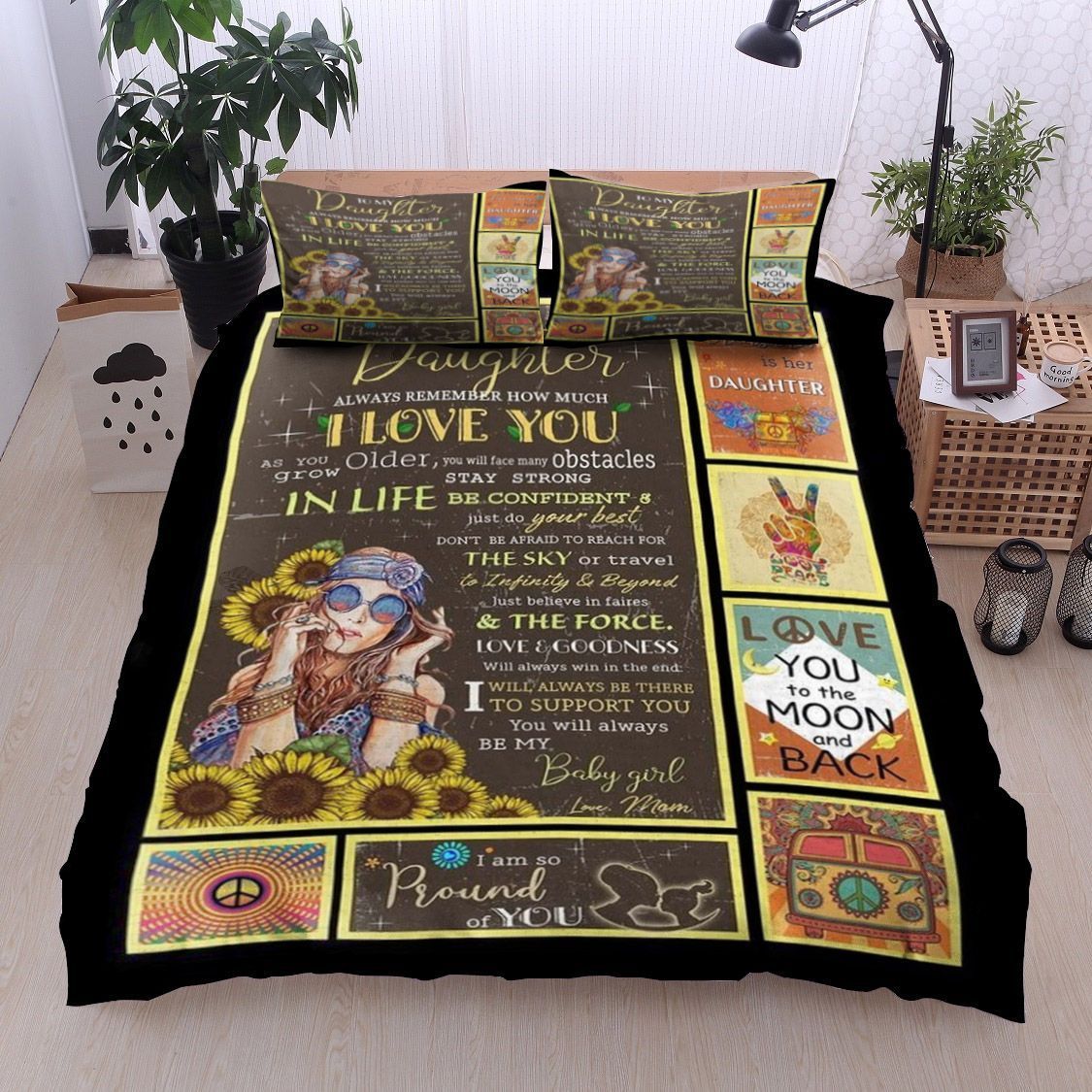 To My Hippie Daughter Bedding Set