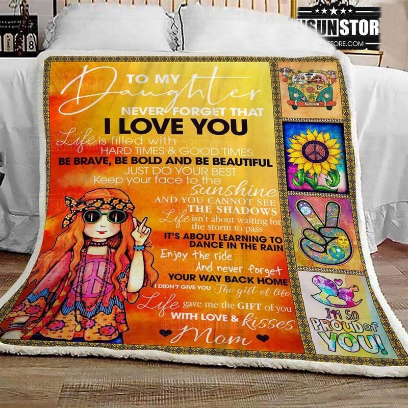 To My Hippie Daughter Sherpa Fleece Blanket