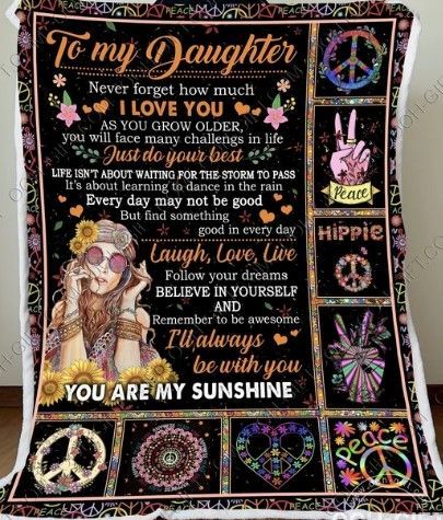 To My Hippie Daughter Sherpa Fleece Blanket
