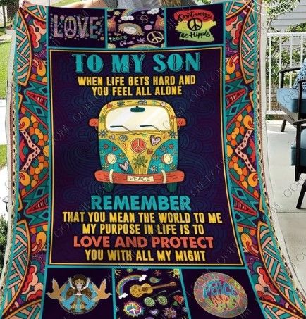 To My Hippie Son Sherpa Fleece Blanket