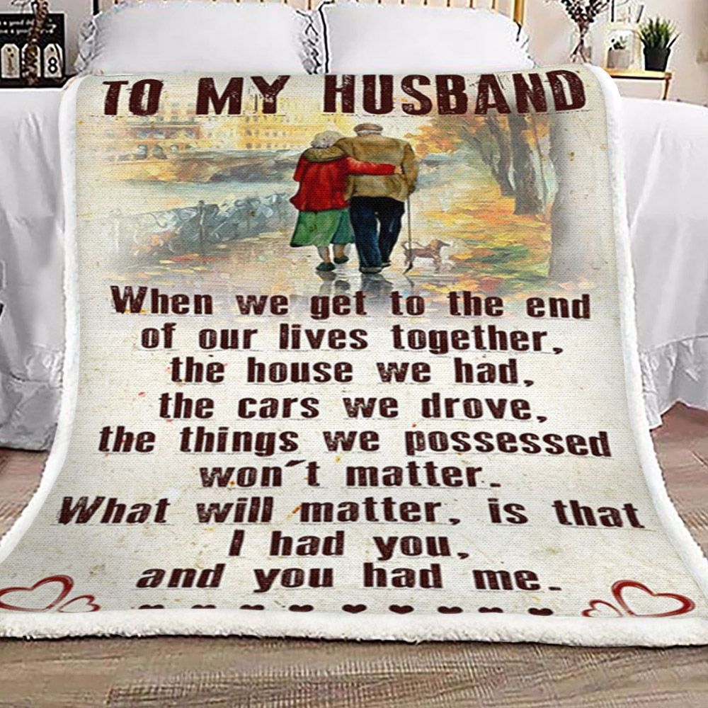 To My Husband Sherpa Fleece Blanket