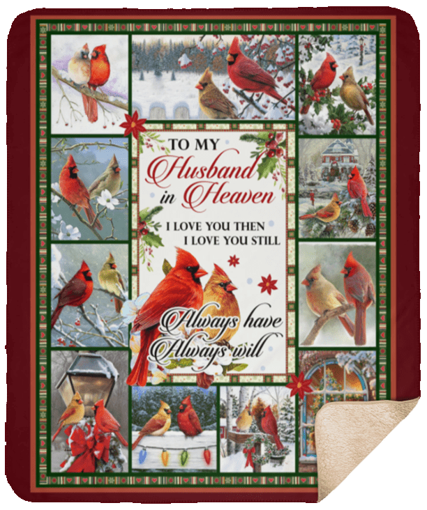 To My Husband Cardinal Sherpa Fleece Blanket
