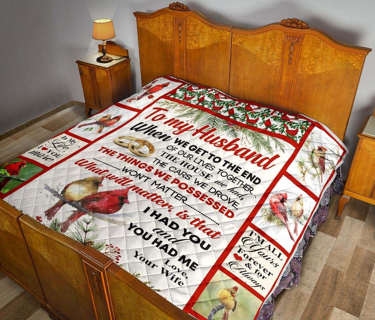 TO MY HUSBAND – CARDINAL QUILT DHC281111538DD