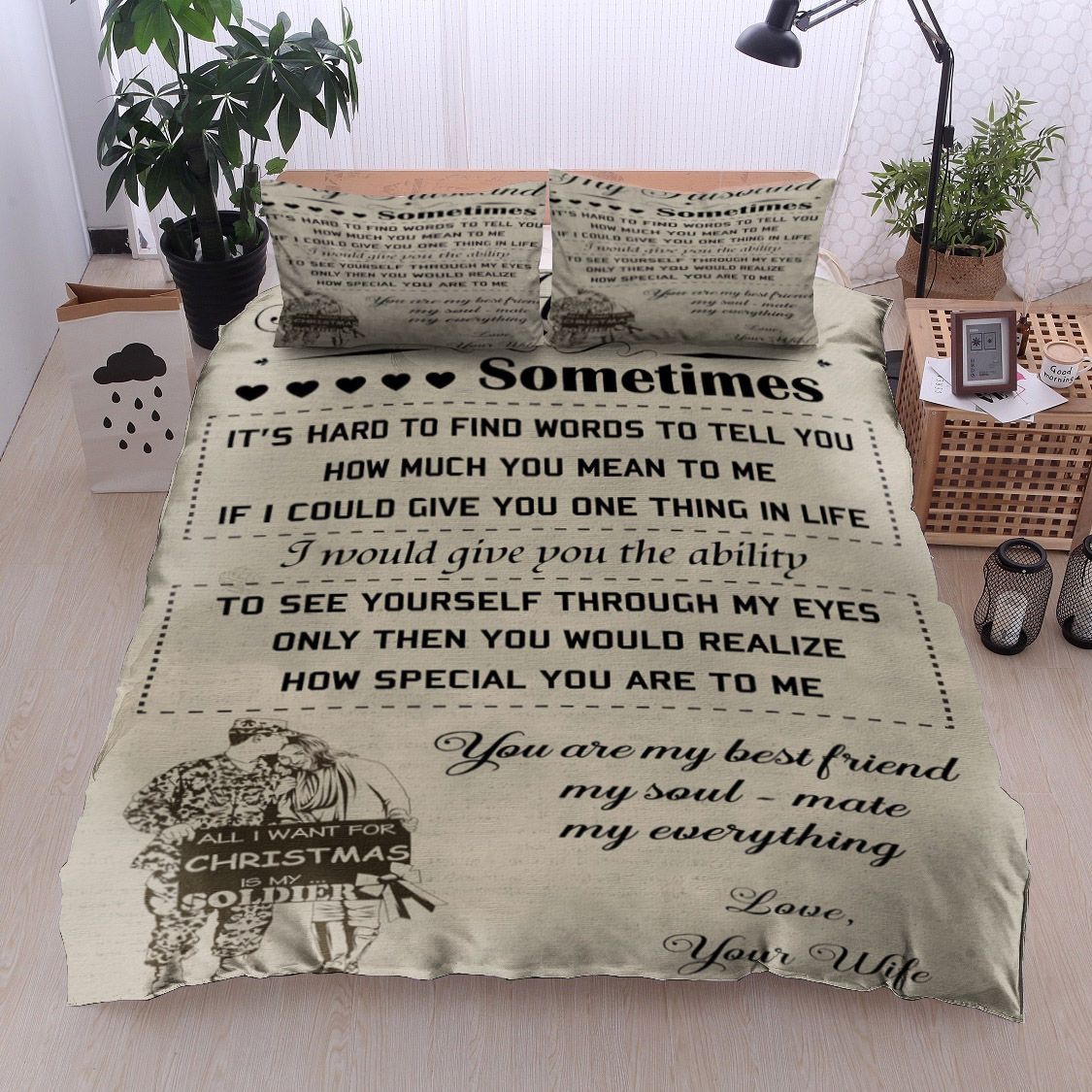 To My Husband Bedding Set