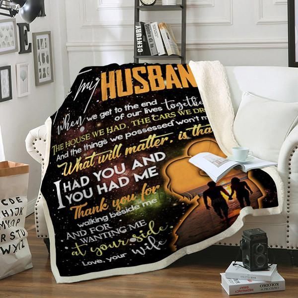 To My Husband Sherpa Fleece Blanket