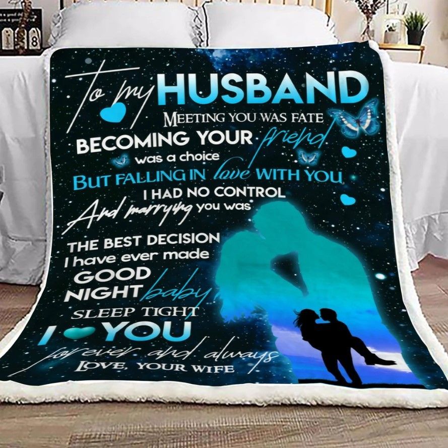 To My Husband Sherpa Fleece Blanket