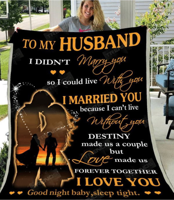 To My Husband Destiny Made Us A Couple Soft Fleece Blanket