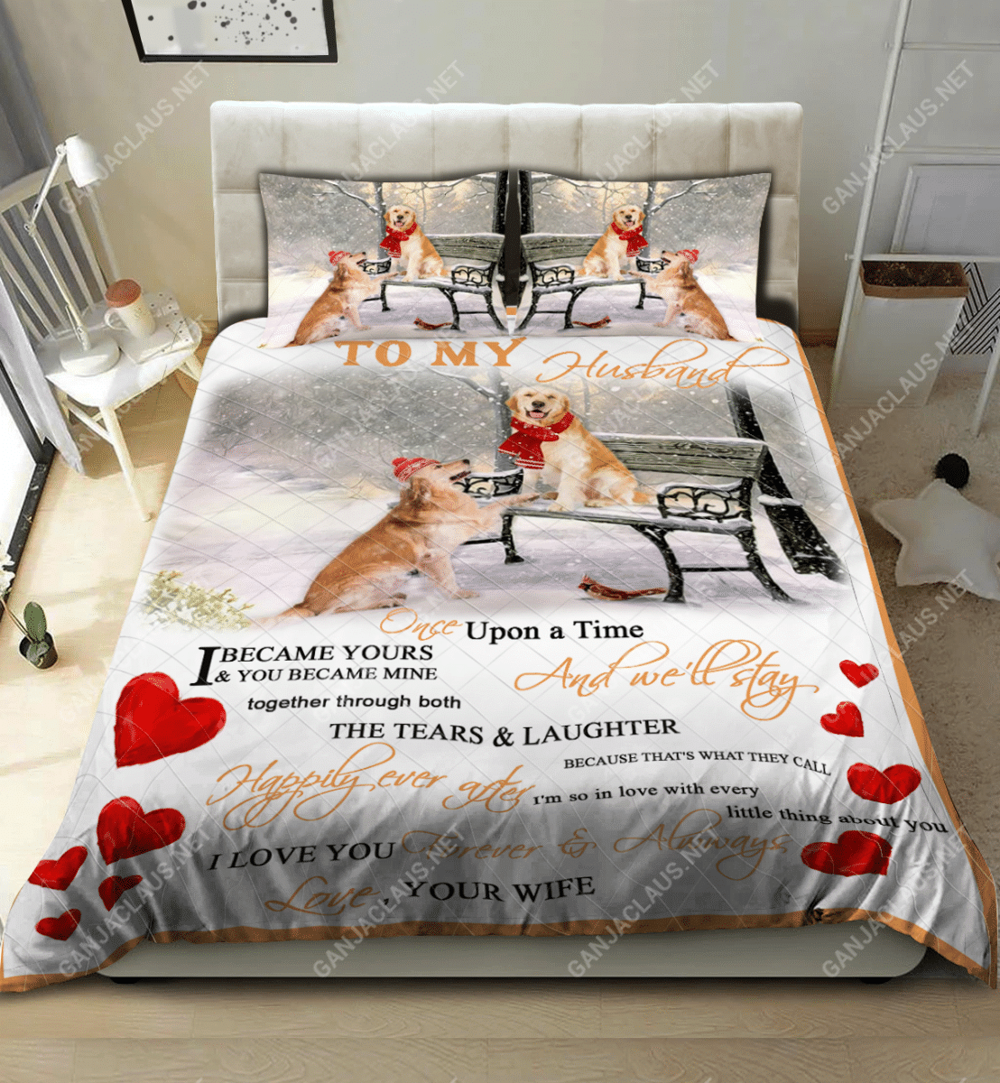 To My Husband Bedding Set