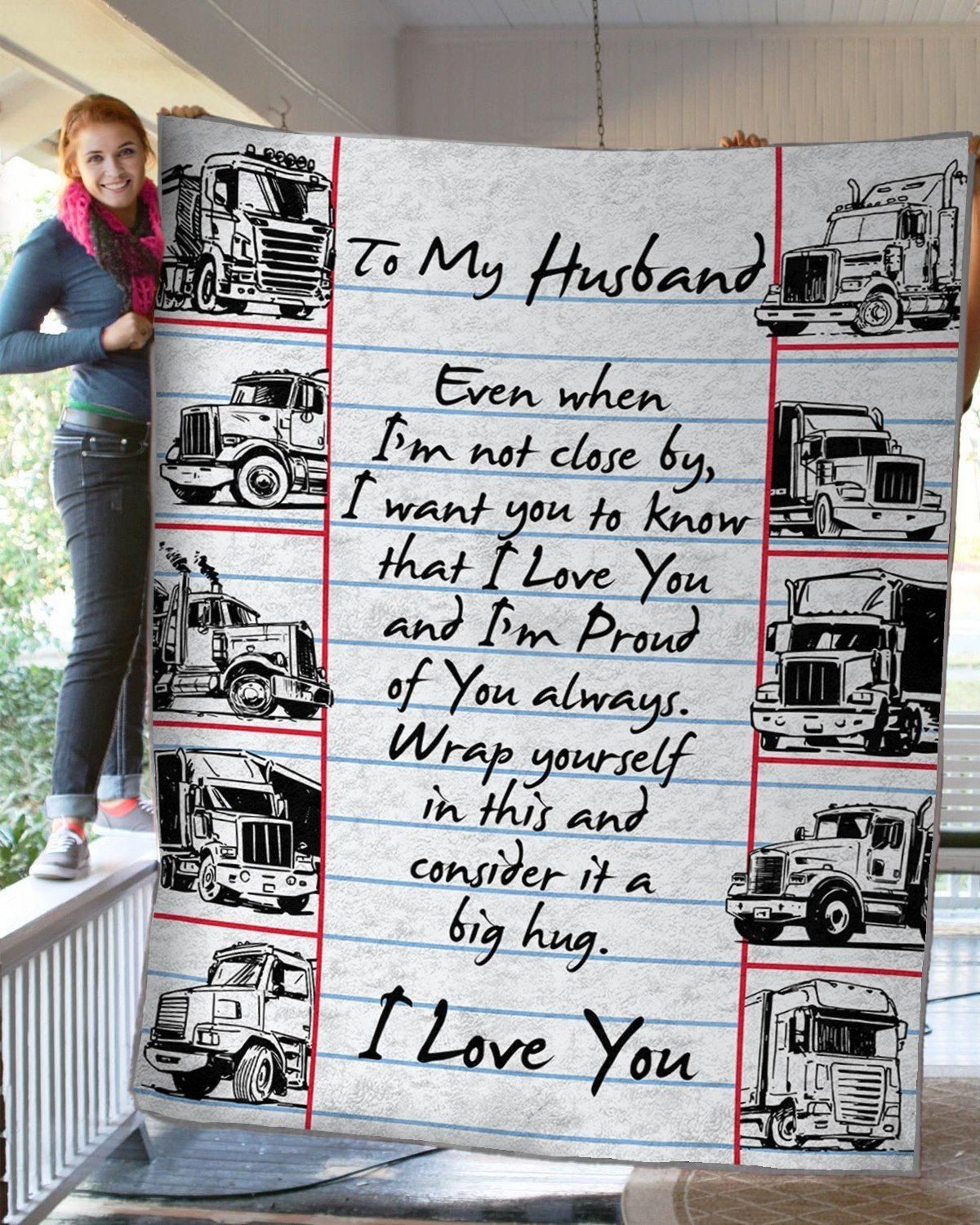 To My Husband Fleece Blanket