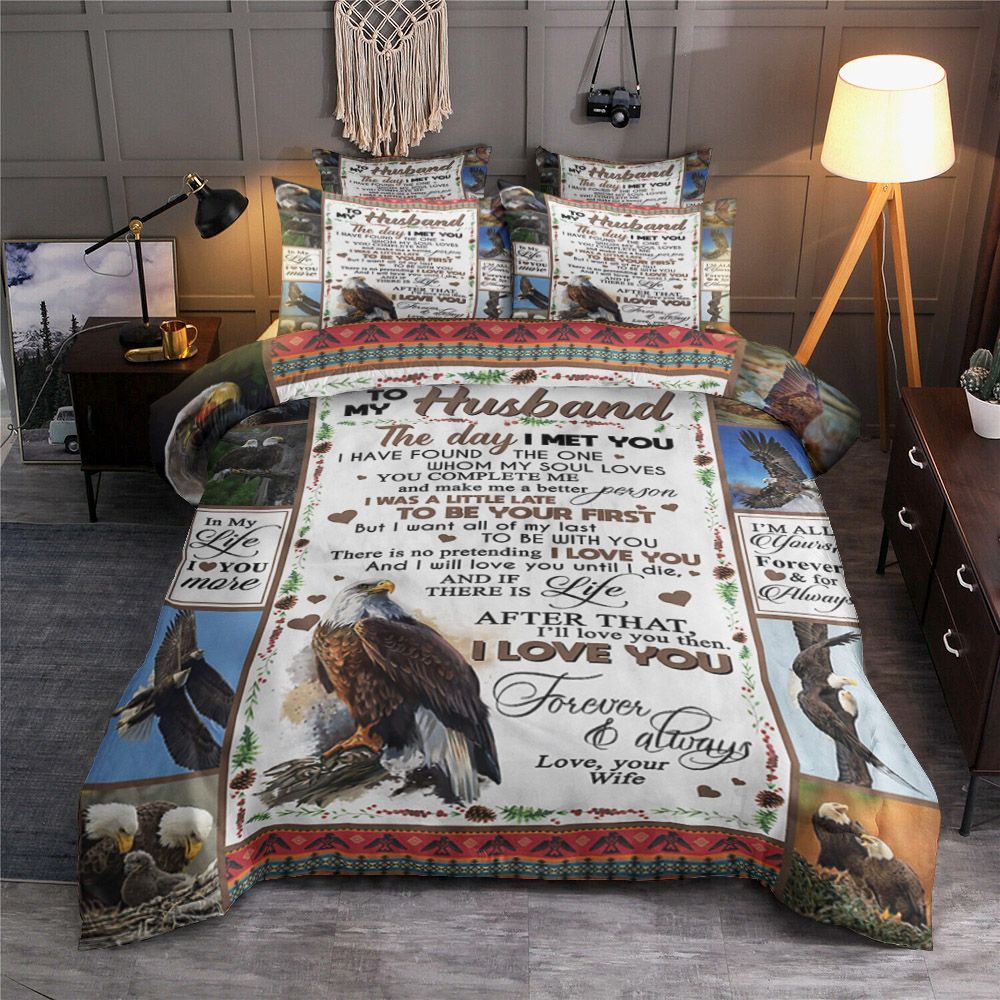 To My Husband Eagle Bedding Set
