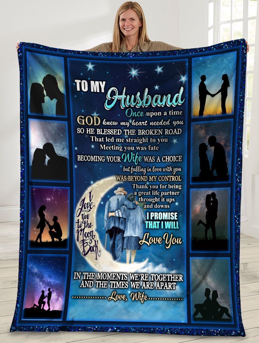 To My Husband God Knew My Heart Needed You Fleece Blanket