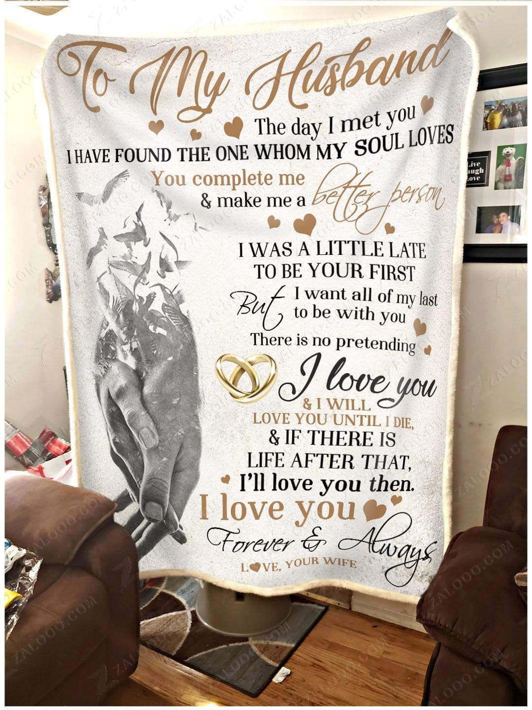 To My Husband Sherpa Fleece Blanket