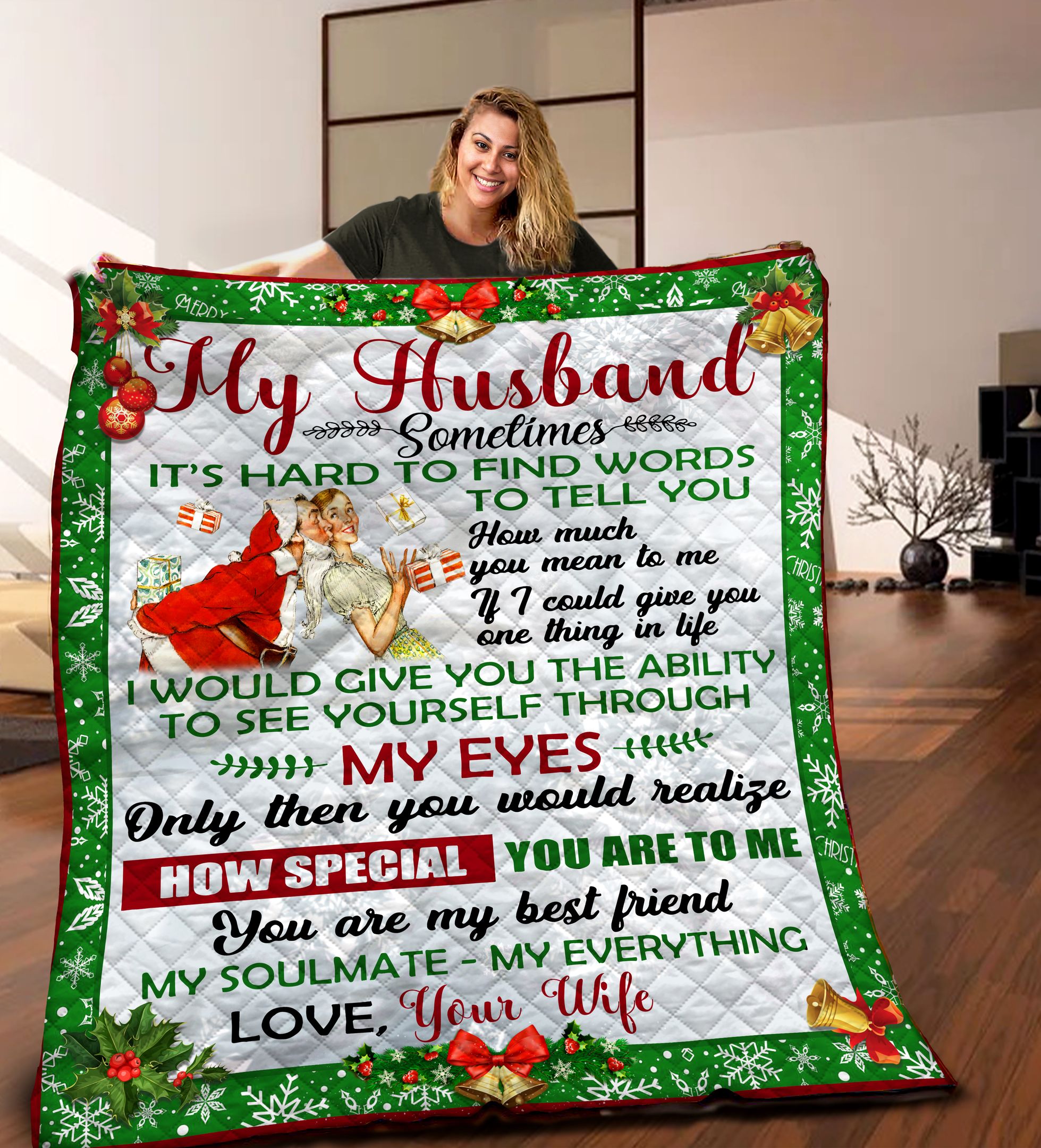 To My Husband HHH171107NA Quilt Blanket