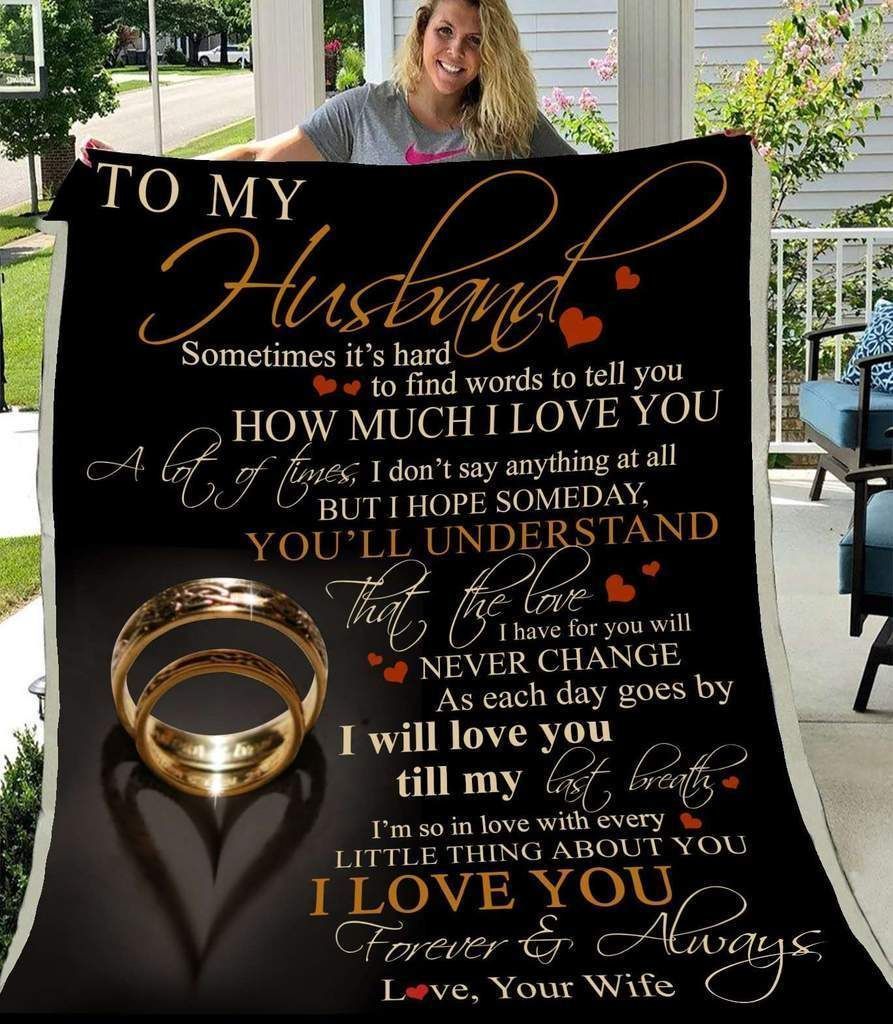 To My Husband How Much I Love You Sherpa Fleece Blanket