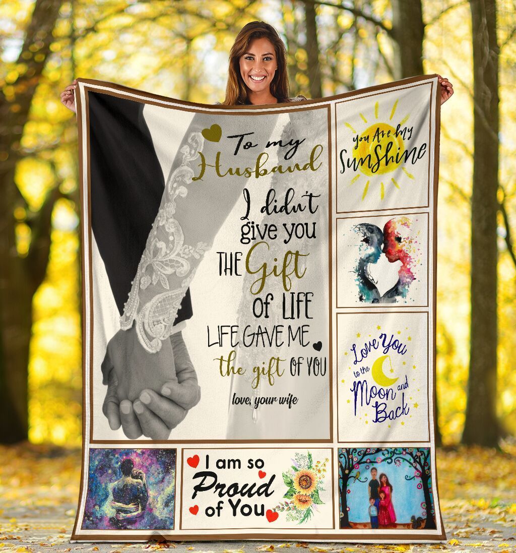 To My Husband Husband And Wife Holding Hands Fleece Blanket