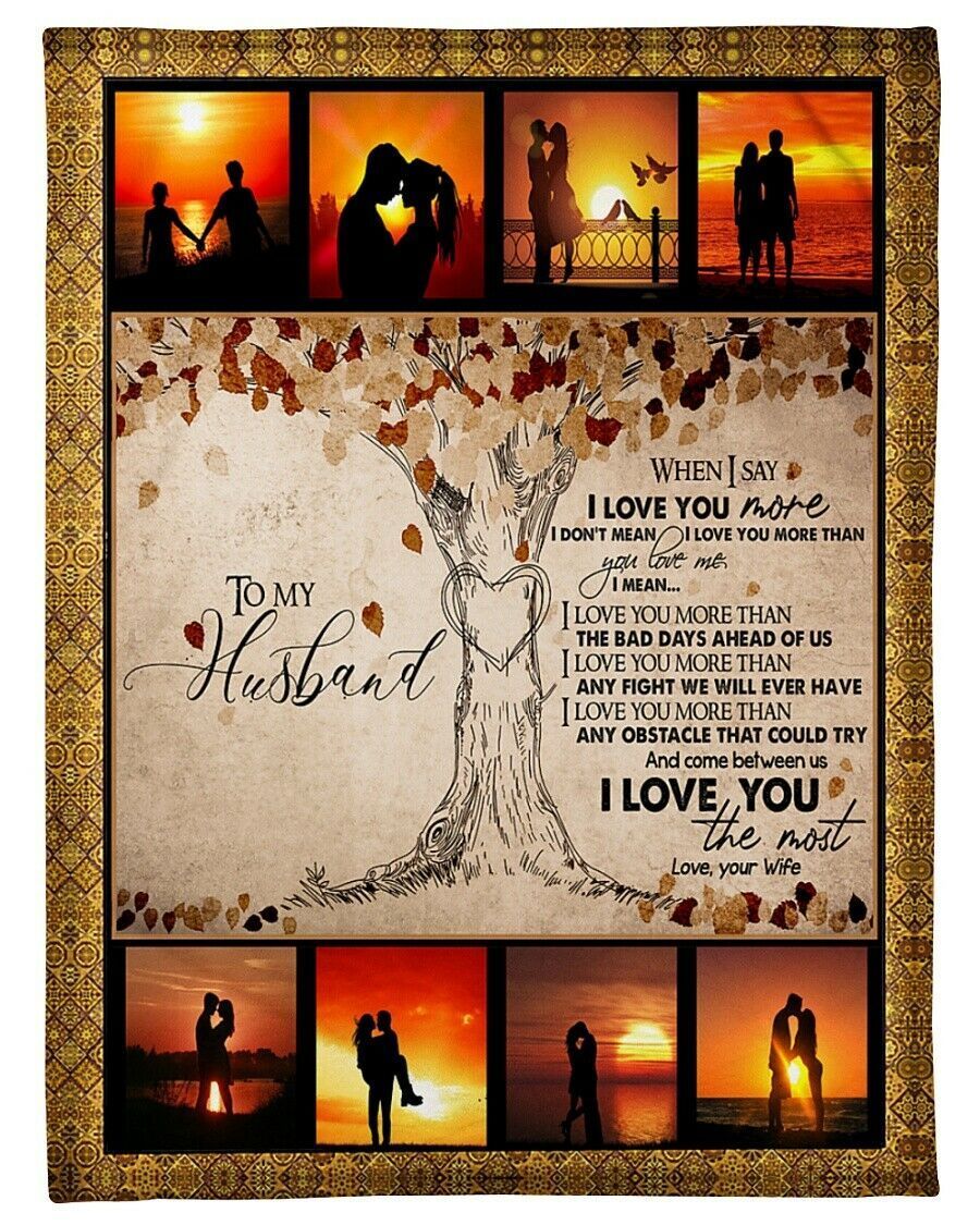 To My Husband I Love You Sherpa Fleece Blanket