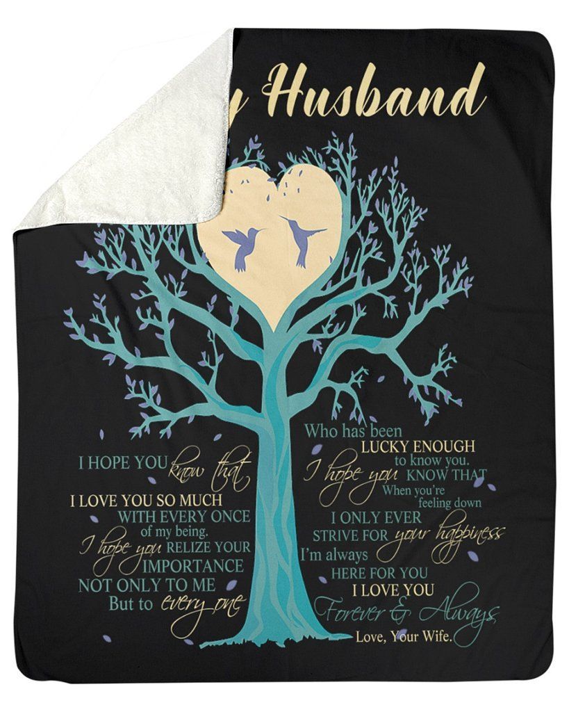 To My Husband I Love You Sherpa Fleece Blanket