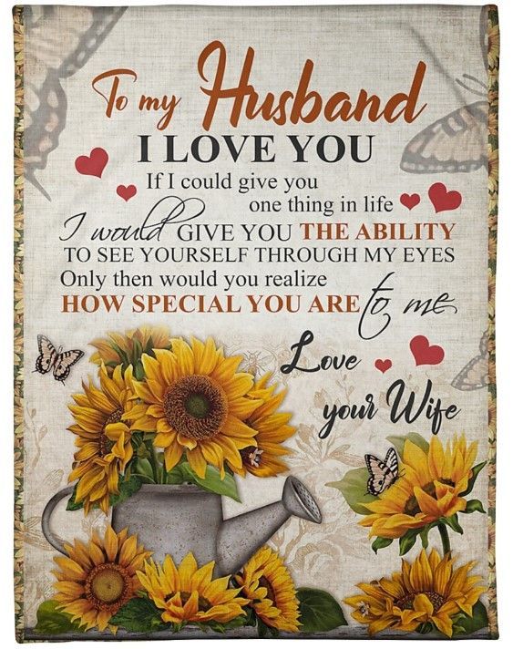 To My Husband I Love You Sherpa Fleece Blanket