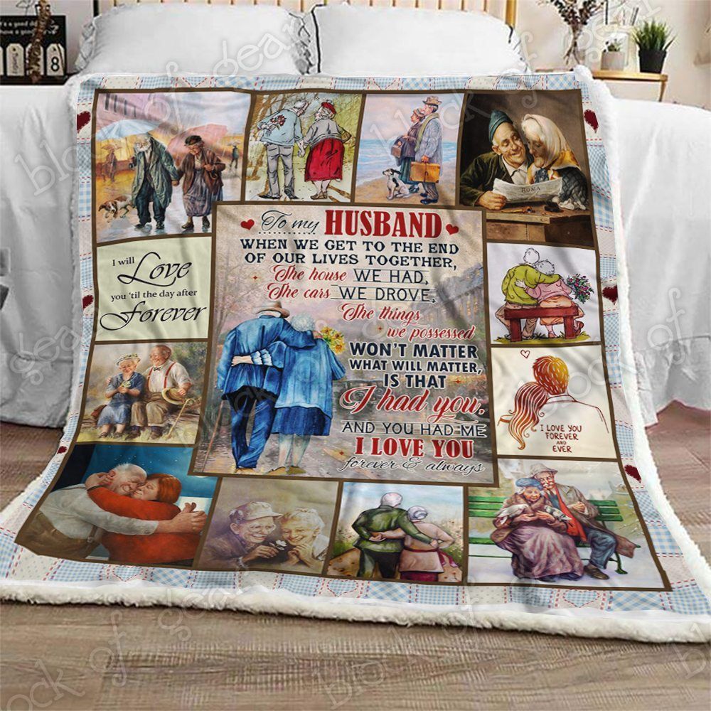 To My Husband I Love You Forever And Always Sherpa Fleece Blanket
