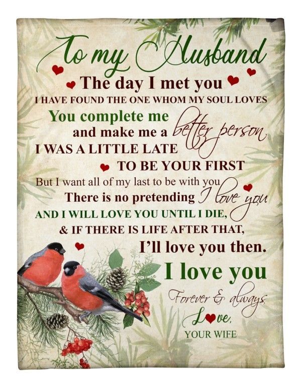 To My Husband I Love You Forever Sherpa Fleece Blanket