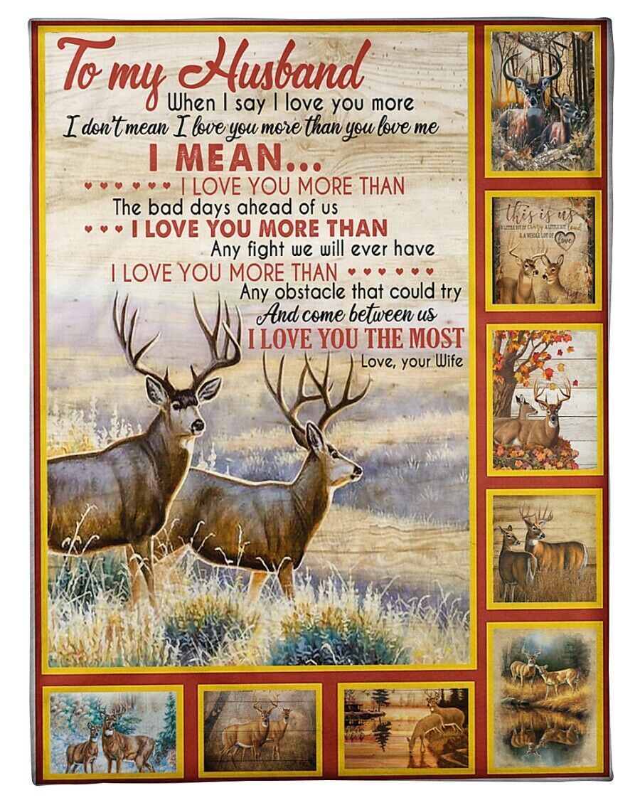 To My Husband I Love You More Than Sherpa Fleece Blanket