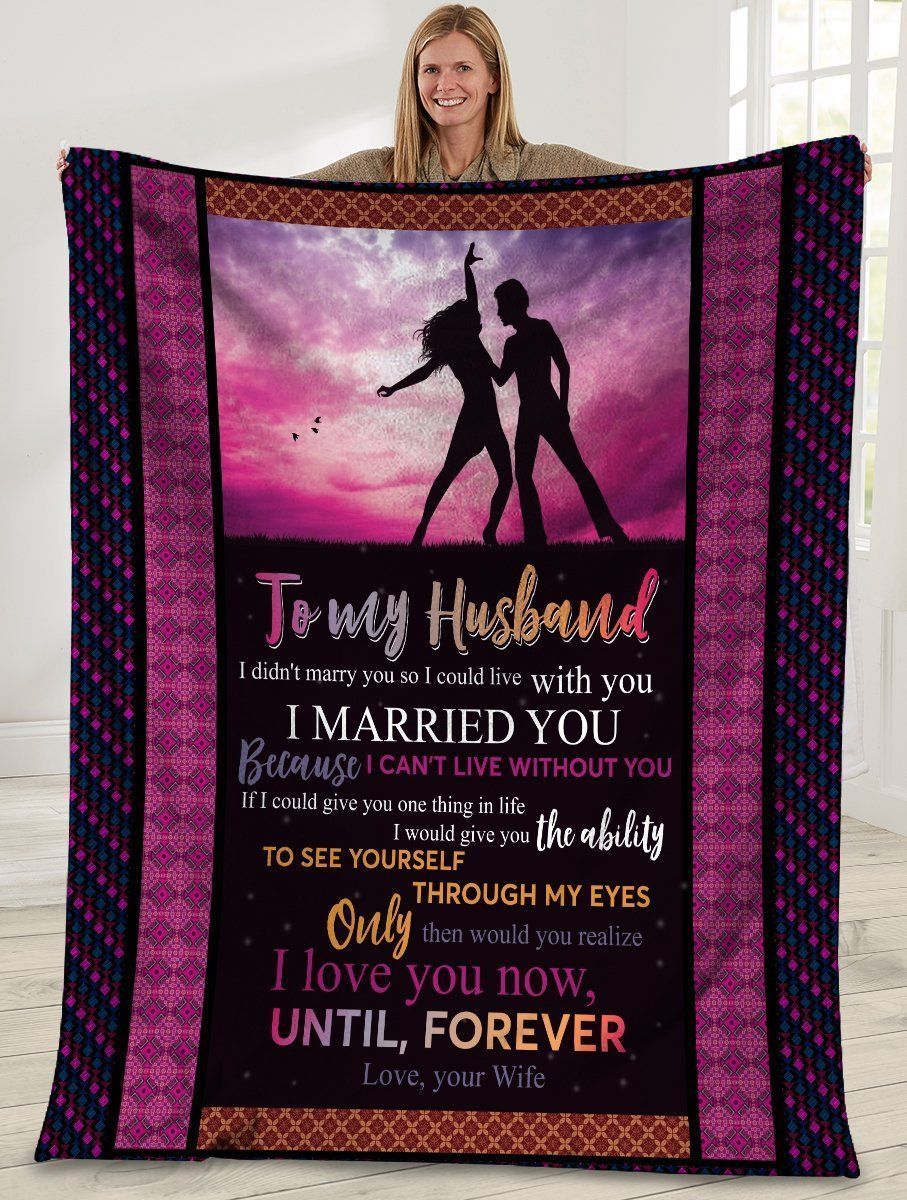 To My Husband I Love You Now Until Forever Fleece Blanket