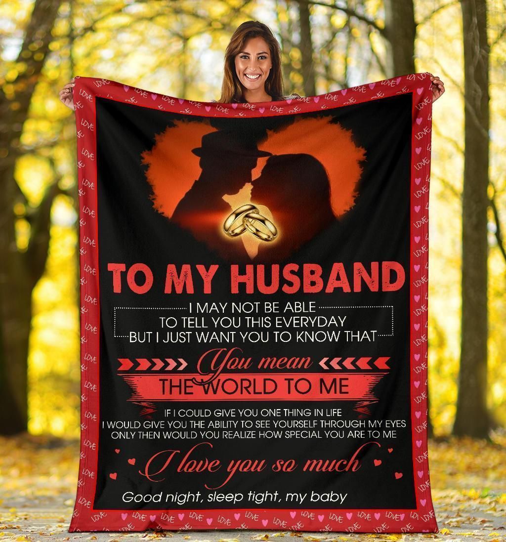 To My Husband I Love You So Much Gift From Wife Fleece Blanket