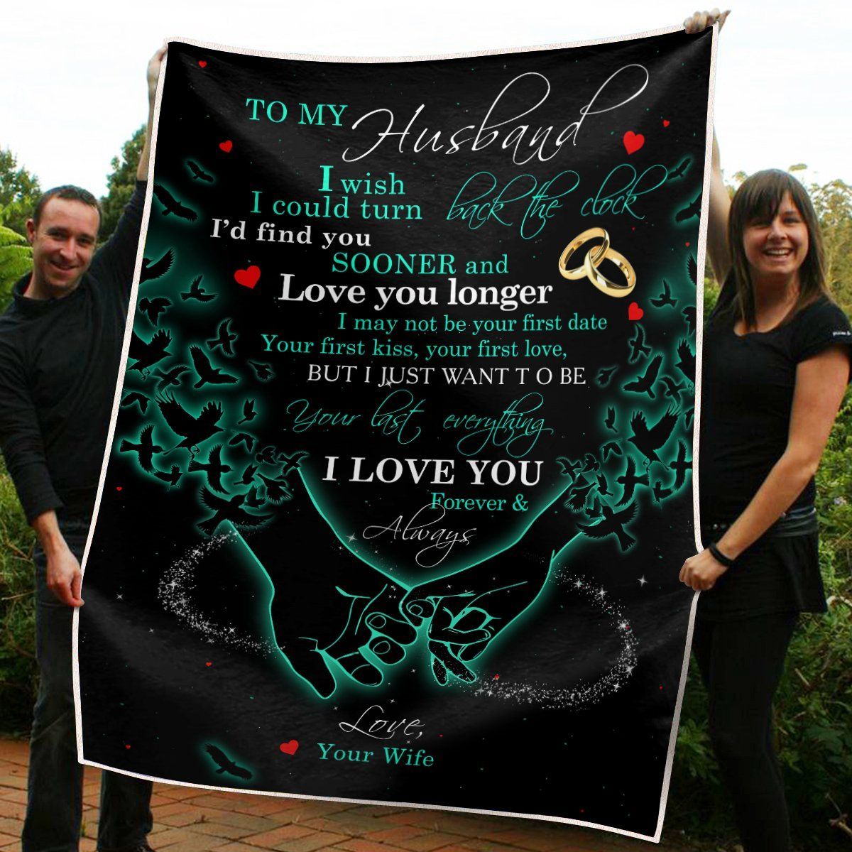 To My Husband I Wish I Could Turn Back The Clock Sherpa Fleece Blanket