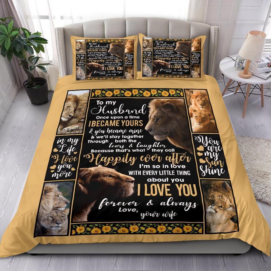To My Husband Lion I Love You Always Bedding Set