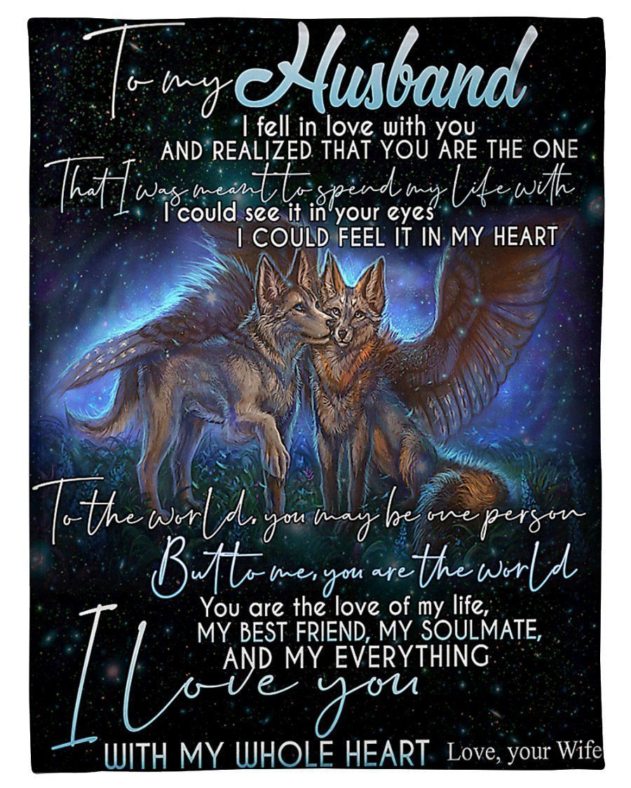 To My Husband Love You With My Whole Heart You Are My Everything Fleece Blanket
