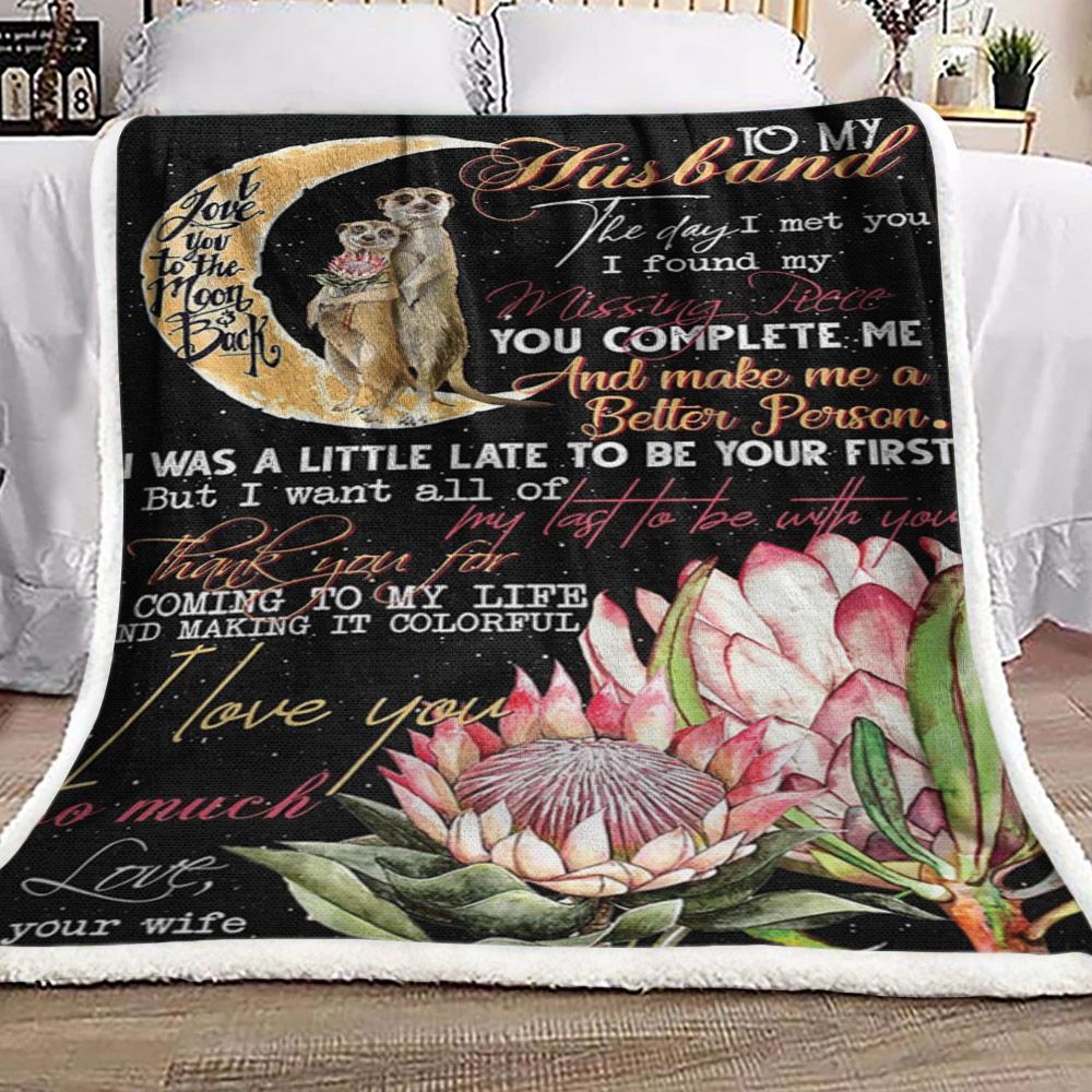To My Husband Meerkat Sherpa Fleece Blanket