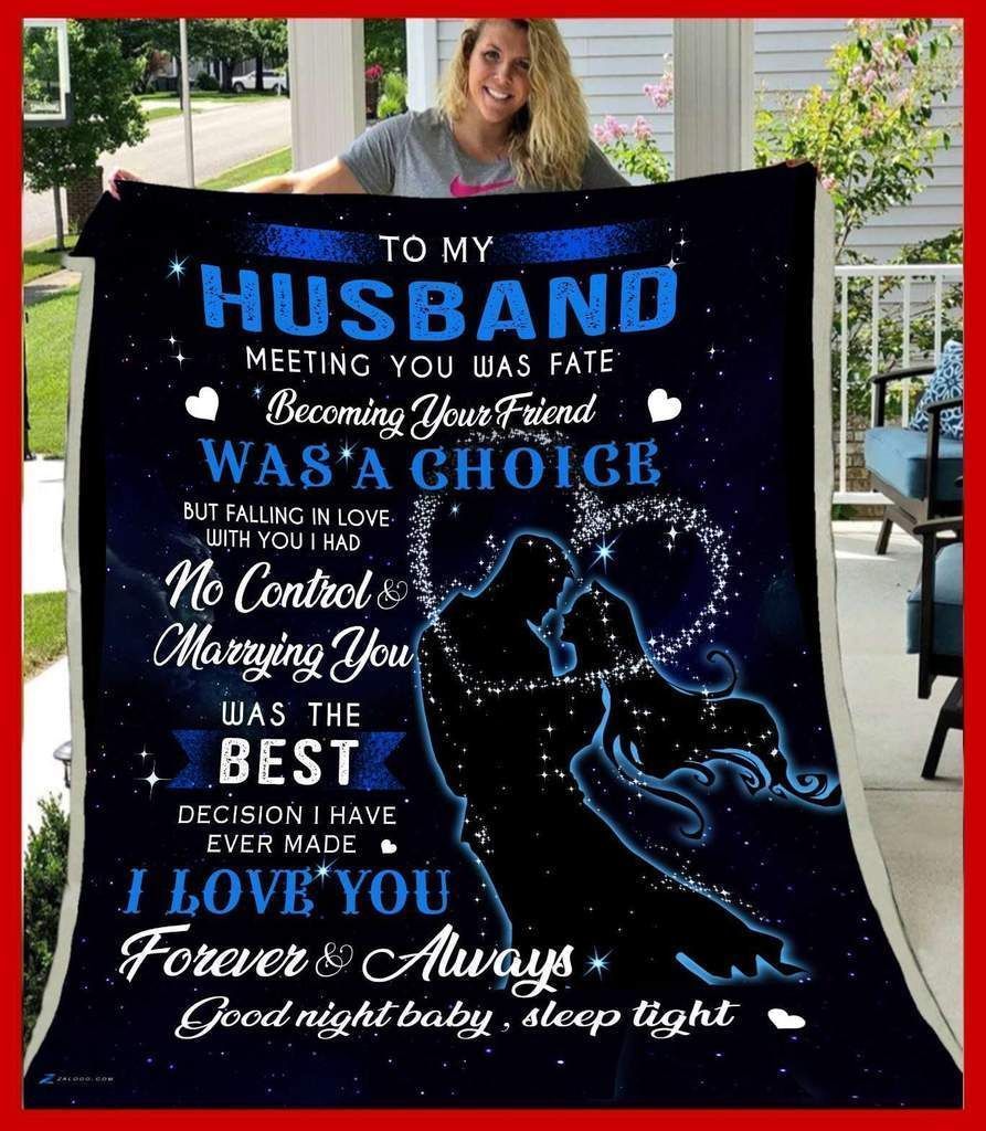 To My Husband Meeting You Was Fate Sherpa Fleece Blanket